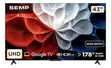 televisor semp smart 4k 43 s62 google tv wi-fi bt hdmi 2.1 hdr10