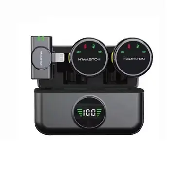 microfone de lapela h'maston mk18/19 profissional sem fio magnético redução de ruído