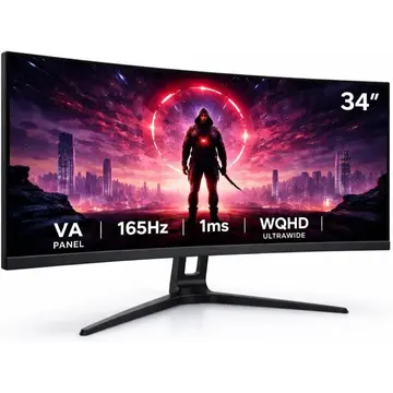 monitor gamer curvo ultrawide 34 165hz 1ms wqhd 3440x1440 hdmi dp r1500 saída áudio