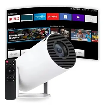 projetor projetor portátil 4k hd android 11.0 smart wifi 5g bluetooth branco 127/220v