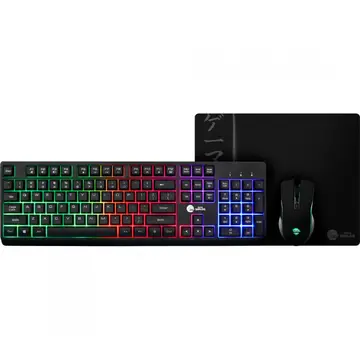 periféricos gamer ninja legacy 3 em 1 teclado mouse e mousepad usb rgb gn cg lgtmpb