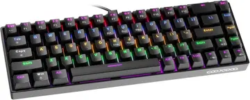 teclado teclado mecânico a1802 gamer switch azui 68 teclas semi 65% rgb hot-swap anti-ghosting preto