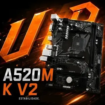 placa mãe gigabyte a520m k v2 am4 ddr4 matx