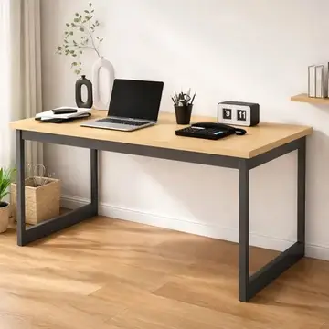 mesa escritório mb industrial 150x60cm madeira e metal