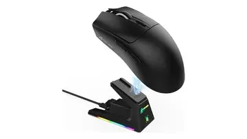 Mouse Gamer sem Fio Attack Shark X1 Ultraleve com Base de Carregamento Magnético RGB, Tri-Mode, 40.000 DPI, Sensor Óptico PAW3395 PRO, 6 Bot