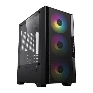 gabinete gamer acegeek stratus mesh rainbow ag-stratus-mesh-bk-i3f mid-tower