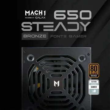 fonte de alimentação mach1 steady 650w 80 plus bronze pfc ativo preto