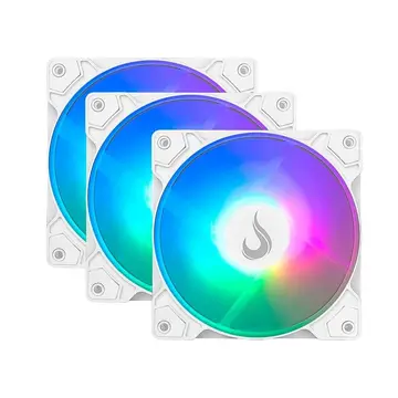 acessórios para pc rise mode x led rainbow 120mm kit com 3 rgb branco rm xld 02 rbw