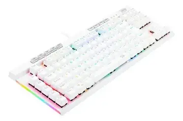 Teclado Redragon Magic-wand Pro Rgb Br Sw Vermelho Abnt2 Branco Português Brasil