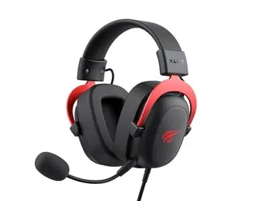 PARCELADO! Headphone Fone de Ouvido Havit H2002d Black Red, Gamer, com Microfone Destacável, Falante 53mm, Plug 3, 5mm: compatível com XBOX 