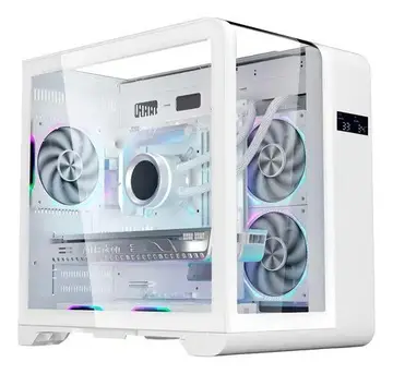 PARCELADO! Mid tower Gamer Branco K-Mex Aquario CG-W8KI Cyberpunk c/ Display Digital