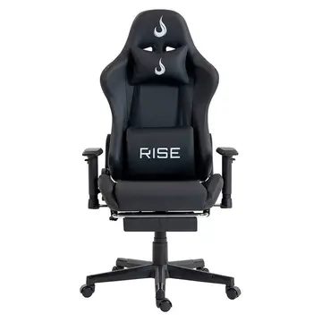 Cadeira Gamer Rise Mode X02 Angulo Ajustavel Ate 130Kg Braco 2D Apoio Para Os Pes Retratil Preta Rm Cg X02 Bk