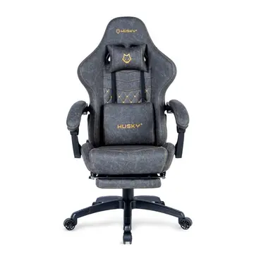 Cadeira Gamer Husky Tempest 700 Ate 145Kg Almofadas Reclinavel 150 Pu Descanso Para Pes Cinza Hcg700Cz