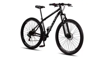 Bicicleta Aro 29 Highlevel Aço Carbono Freios a Disco Suspensão Dianteira 21 Marchas