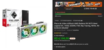 Placa de Vídeo ASRock RX 9070 Steel Legend