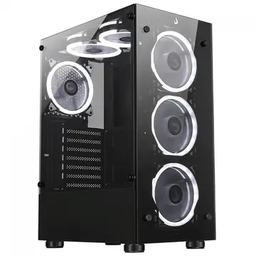 Gabinete Gamer Rise Mode 06X Black Mid Tower Vidro Temperado Atx Sem Fonte Sem Fan Preto Rm Ca 06X Fb