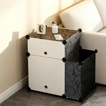 móveis mesa de cabeceira modular com tampa com divisoria armário armário modular de gavetas preto