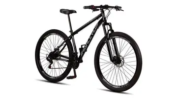 Bicicleta Aro 29 Highlevel Aço Carbono Freios a Disco Suspensão Dianteira 21 Marchas