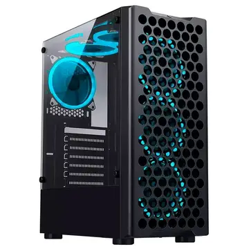 gabinete gamer rise mode x5 glass rgb vidro fumê sem fans preto
