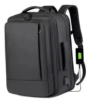 Mochila jiesipote À Prova D'água Reforçada Expansível Cor Preto