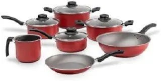 Brinox - Jogo de Panelas Ruby 7 Peças - Vermelho