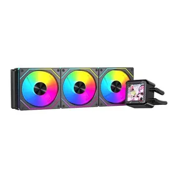 Water Cooler Acegeek CryoScreen 360, ARGB, 2.8 inch LCD, 360mm, Preto, AG-CRYOSCREEN360-BK