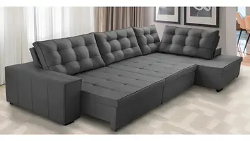 sofá adonai estofados jacke suede cinza sofá de canto retrátil e reclinável