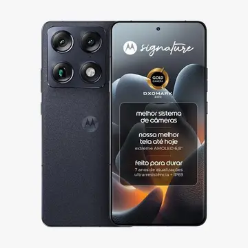 Smartphone Motorola Signature 5G - 512GB 24GB 12GB RAM + 12GB RAM Boost , 3 cameras 50MP Sony Lytia e Zoom 100x, Tela 1.5K extreme Amoled 16
