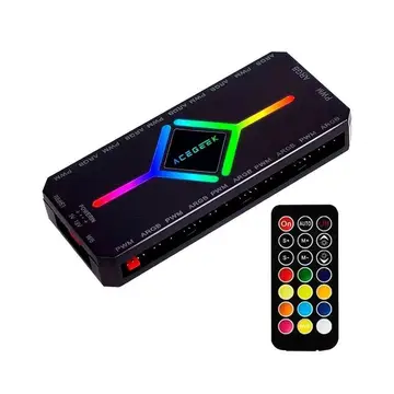 controladora acegeek hub10 10 portas argb 10 portas pwm preto