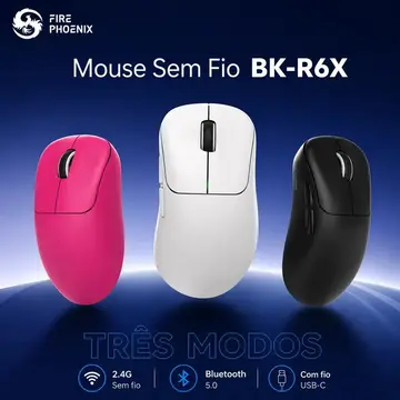 mouses fire phoenix bk-r6x paw3311 tri mode bluetooth 18000dpi 500 mah