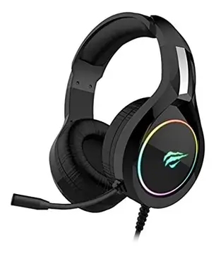 Havit Headphone Fone de Ouvido H2232d, Gamer, Iluminação RGB, com Microfone, Falante de 50mm, Conector 3.5mm, HAVIT, HV-H2232d, Cabo USB par