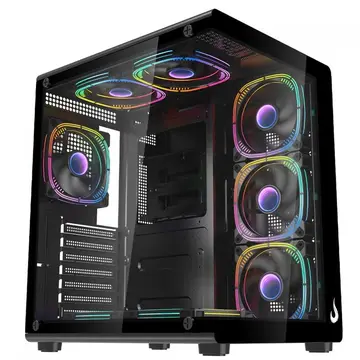 Gabinete Gamer Rise Mode Galaxy Glass X Mid Tower Vidro Temperado Matx Sem Fonte Sem Fan Preto Rm Ga Ggx Fb
