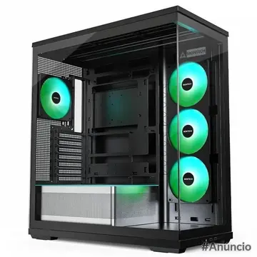Gabinete Gamer Montech TG3, ARGB, Mid Tower, ATX, Sem Fonte, Com 4 Fans, Preto