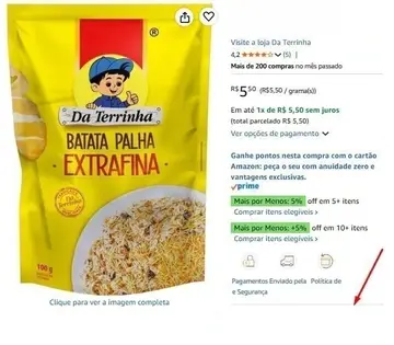 batata palha terrina ex fina 100g