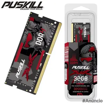poucas unidades Memória RAM para notebook Puskill DDR4 8GB 3200MHZ