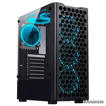 Gabinete Gamer Rise Mode X5 Glass Rgb Lateral Em Vidro Fume Sem Fans Preto Rm X5 05 Fb