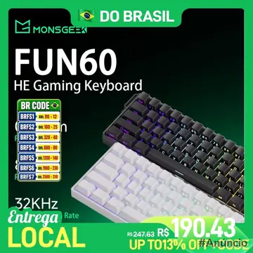Teclado Magnético Akko Monsgeek Fun60 Pro Black Wired