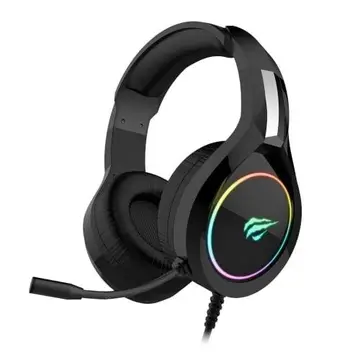 Havit Headphone Fone de Ouvido H2232d, Gamer, Iluminação RGB, com Microfone, Falante de 50mm, Conector 3.5mm, HAVIT, HV-H2232d, Cabo USB par