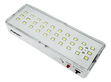 luminária emergência led avant barra 1w 30 leds branco frio