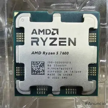 Processador AMD Ryzen 5 7600, 3.8GHz 5.1GHz Max Turbo , Cache 38 MB, 6 Núcleos, 12 Threads, AM5, Com Vídeo Integrado