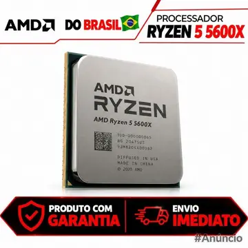 Processador AMD Ryzen 5 5600X AM4 6 Núcleos 12 Threads 3.7 GHz Memoria DDR4 | 4.6 Ghz Turbo Original