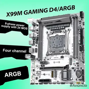 JGINYUE X99 GAMING D4 ARGB, vrm de 8 fases, Quad Channel, Secure Boot, TPM 2.0 MSI 14 pinos