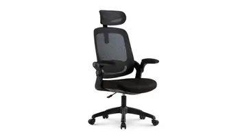 Cadeira de Escritorio Ergonômica Astra Preta com Apoio Lombar e Cabeça, Encosto Ajustável, Mesh Respirável