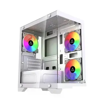Gabinete Gamer G-Storm Raider, Mid Tower, Branco, Sem Fonte, Com 3 Fans , GS-RAI-WH-3F
