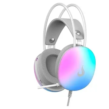 Headset Gamer Rise Mode Moom Rainbow Driver 50Mm Usb E P2 Branco Rm Hs M W