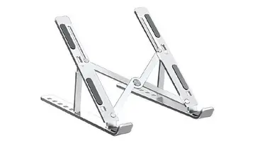 Suporte Para Notebook Base Dobrável de Alumínio Ergonômico Ajustável Fino Portátil Com Estojo