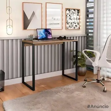 Escrivaninha Industrial Mesa Estudo Aparador Office Aço Mdf