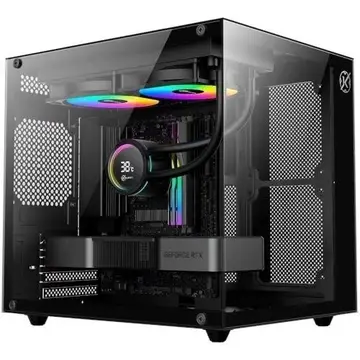 Gabinete Gamer Kalkan Midgard Lite, M-atx, Frontal e Lateral em Vidro Temperado, Sem Fans, Preto - Klk00090