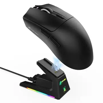 Mouse Gamer Sem Fio Attack Shark X1 Ultraleve Com Base De Carregamento Magnetico Rgb Tri Mode 40 000 Dpi Sensor Optico Paw3395 Pro 6 Botoes 