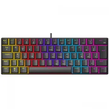 Teclado Mecanico Gamer Ninja Leap 60 Switch Blue Rainbow Abnt2 Preto Gn Kb Lpbl60Bbuab